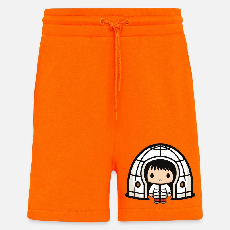 Winter Eskimo Igloo Comic - Shorts - made by SPREAD - SUNSET ORANGE