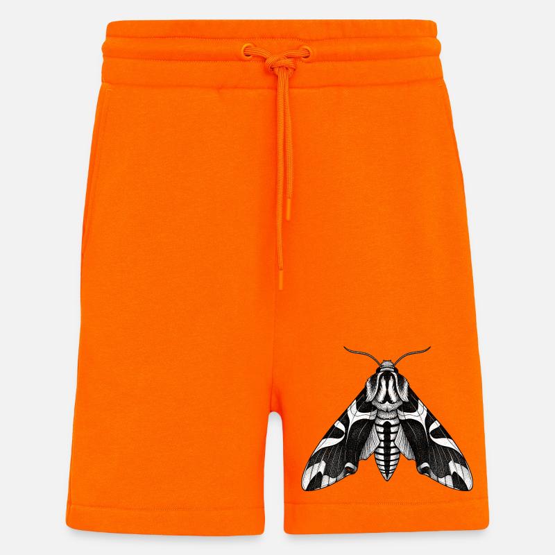Moth Shadow Pattern Moth Black Moth - Shorts - made by SPREAD - SUNSET ORANGE