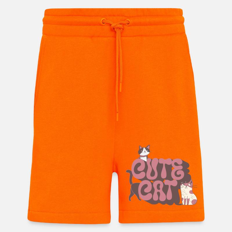 chat mignon - Short bio décontracté fabriqué en UE - SUNSET ORANGE