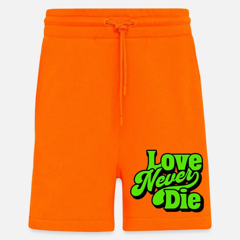 Love Never Die Neon Schriftzug - Shorts - made by SPREAD - SUNSET ORANGE