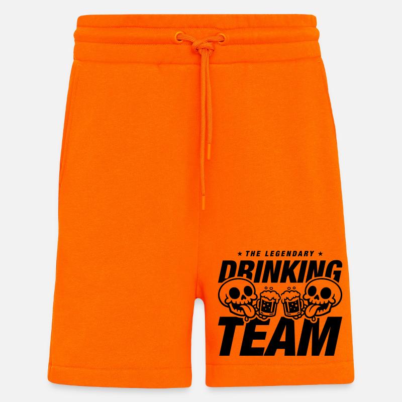 Drinking Team Skeleton Beer - Shorts - made by SPREAD - SUNSET ORANGE