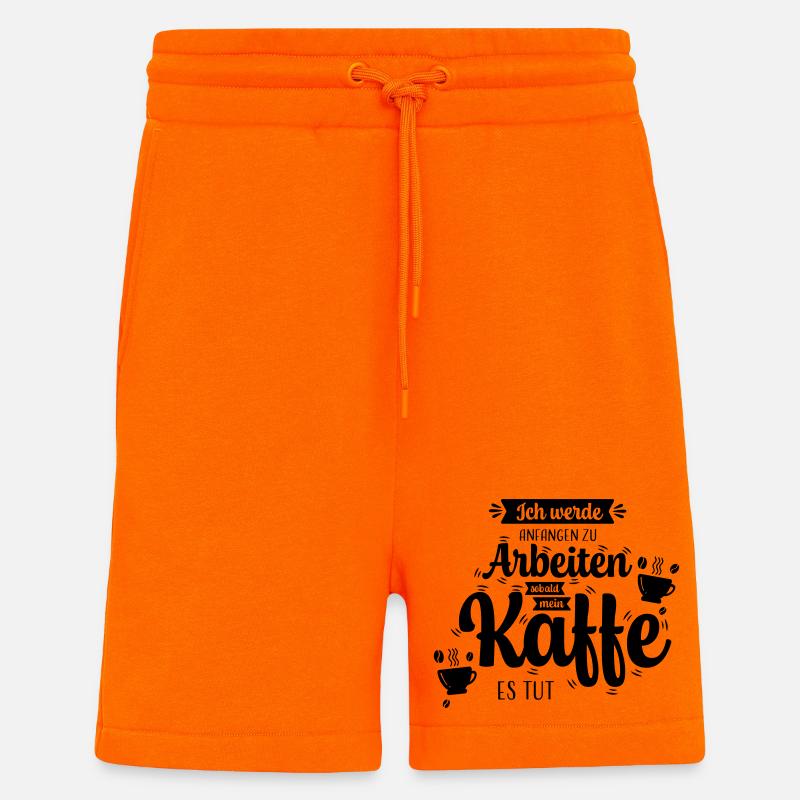 Kaffee_Spruch - Short bio décontracté fabriqué en UE - SUNSET ORANGE