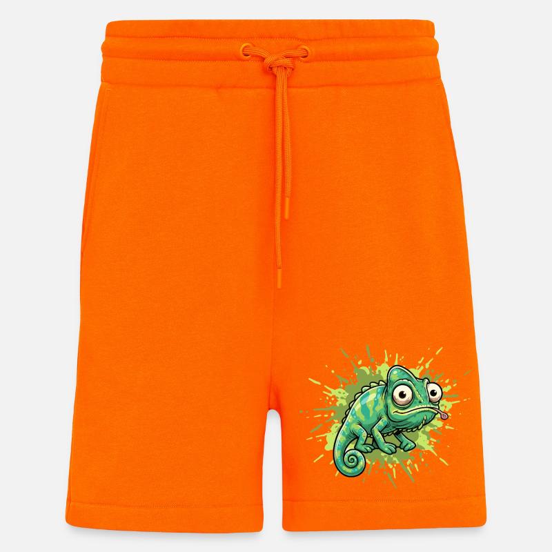 Éclaboussure de graffiti caméléon - Short bio décontracté fabriqué en UE - SUNSET ORANGE
