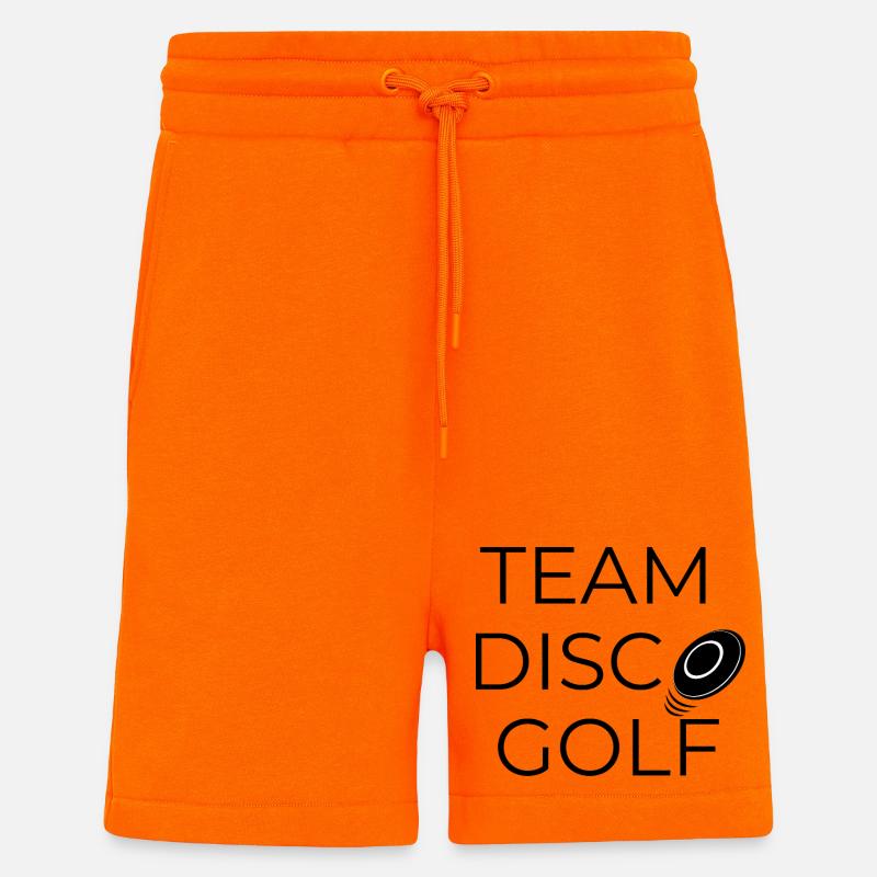 Team Disco Golf - Design avec disque - Short bio décontracté fabriqué en UE - SUNSET ORANGE