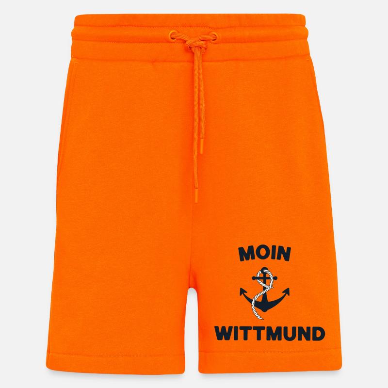 Moin Wittmund – Conception d’ancres maritimes - Short bio décontracté fabriqué en UE - SUNSET ORANGE