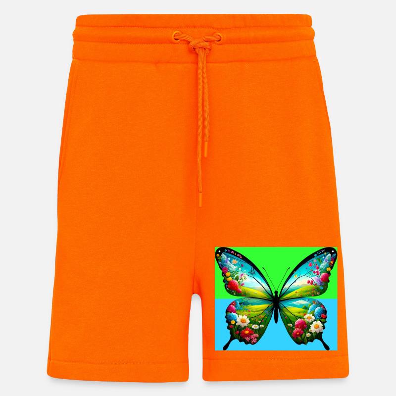 papillon - Short bio décontracté fabriqué en UE - SUNSET ORANGE
