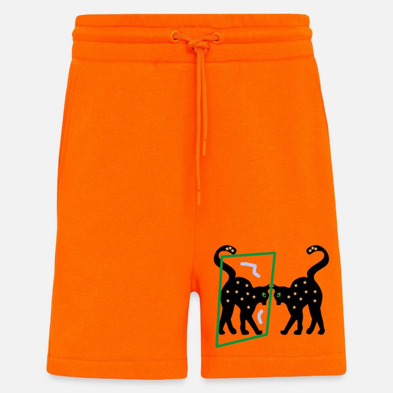 Miroir du chaton, abstraction - Short bio décontracté fabriqué en UE - SUNSET ORANGE
