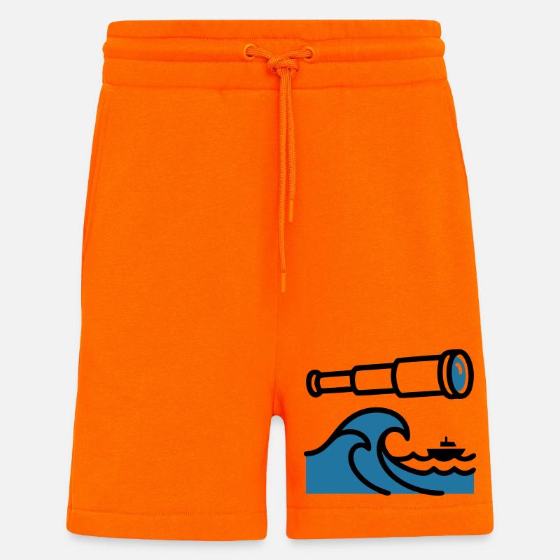 Telescope Waves Ocean Explorer - Shorts - made by SPREAD - SUNSET ORANGE