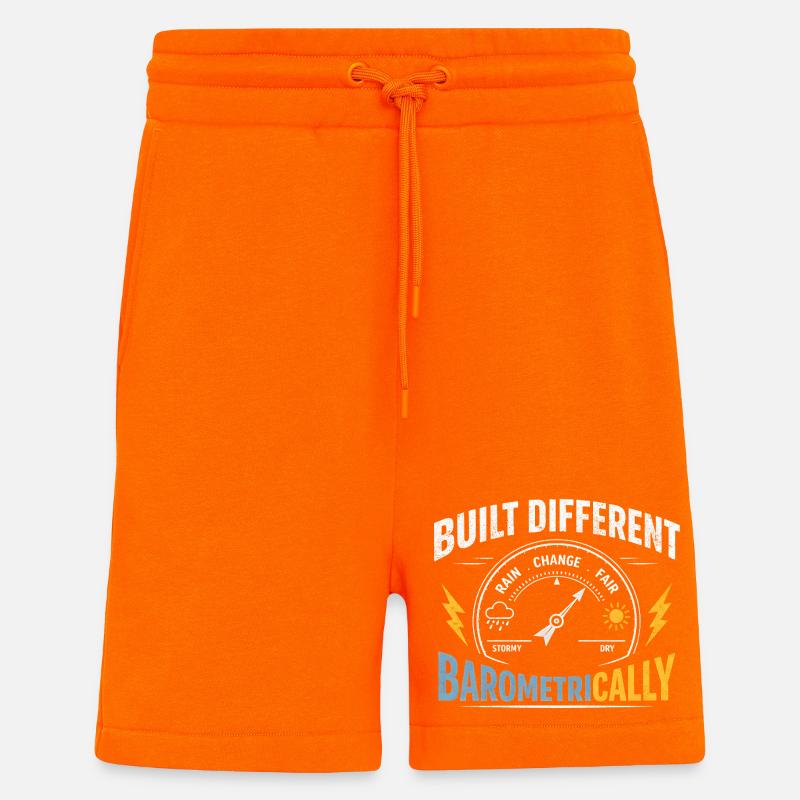 Différences barométriques | Météorologie - Short bio décontracté fabriqué en UE - SUNSET ORANGE