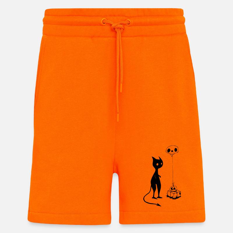 Cat gift skull devil evil - Shorts - made by SPREAD - SUNSET ORANGE