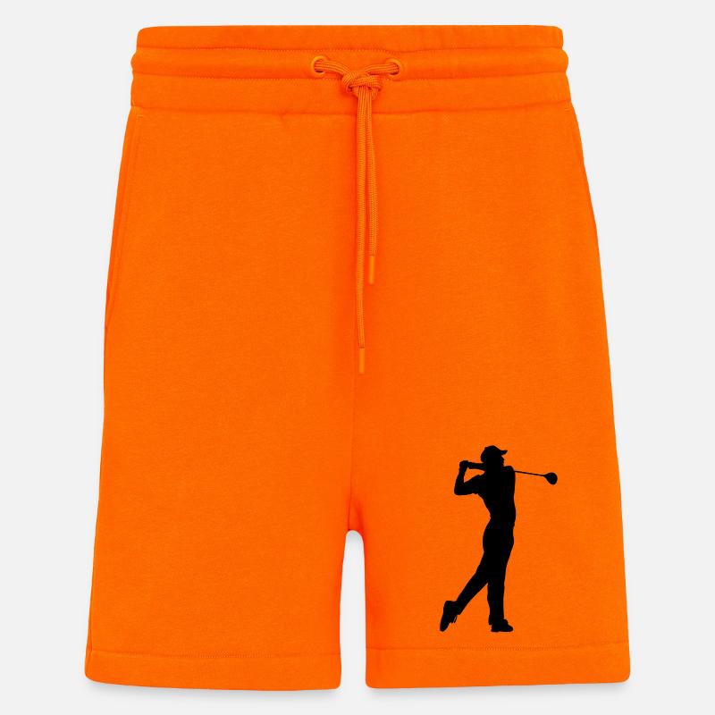 Golf player shadow image logo - Shorts - made by SPREAD - SUNSET ORANGE