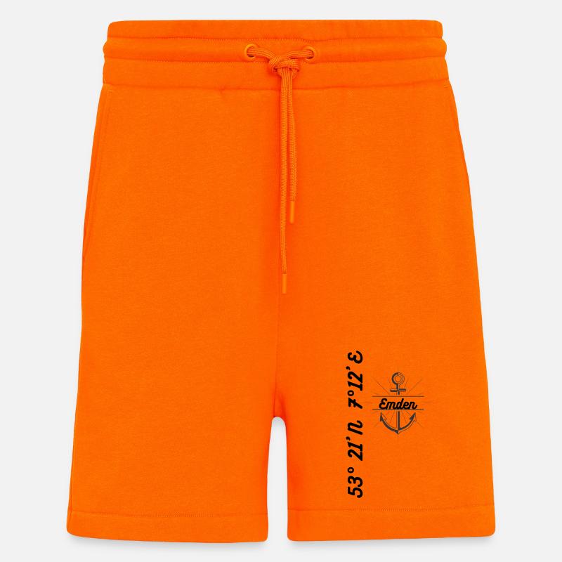 Emden coordonne le mode maritime - Short bio décontracté fabriqué en UE - SUNSET ORANGE