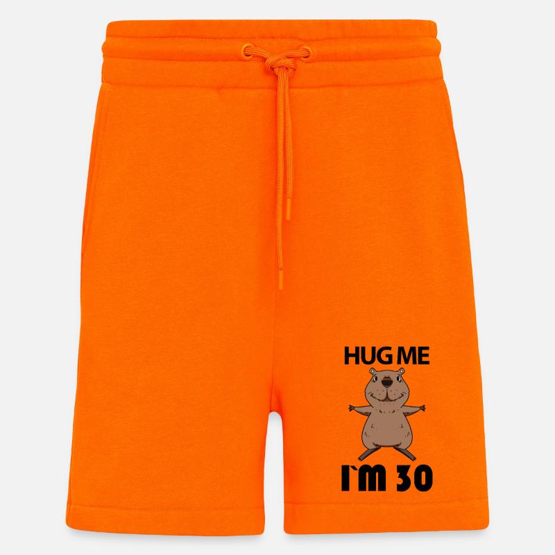 30 ans - 30 ans - Hug - Short bio décontracté fabriqué en UE - SUNSET ORANGE