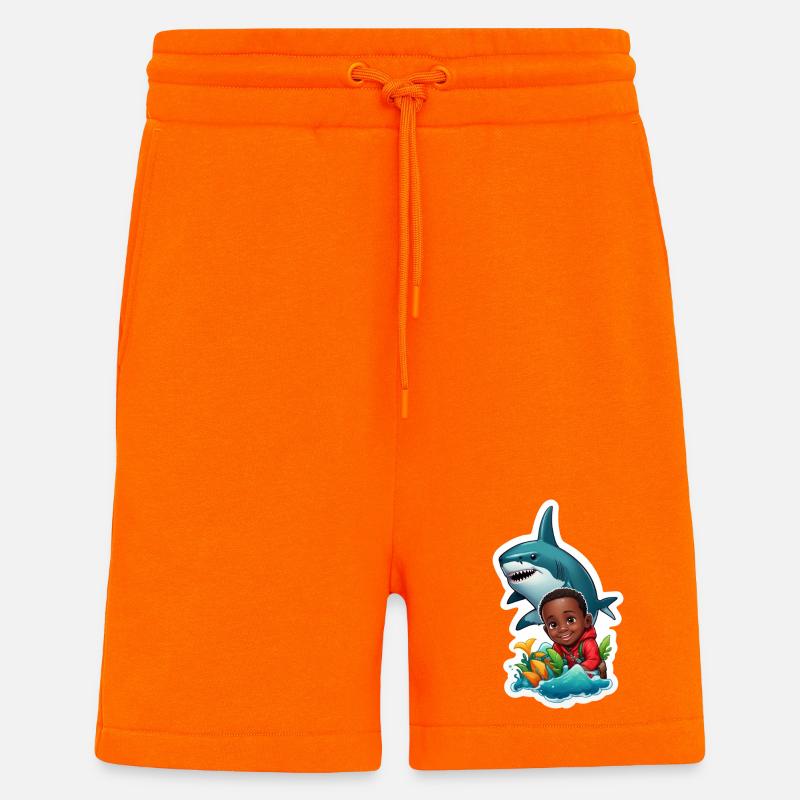 Abenteuer mit Hai und Kind - Shorts - made by SPREAD - SUNSET ORANGE