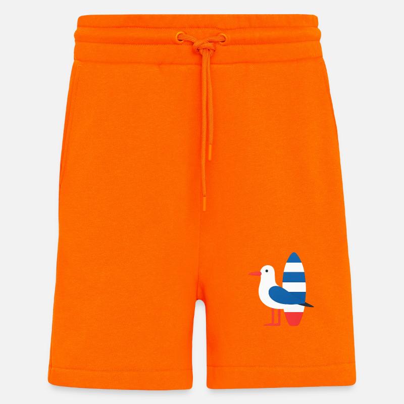 Möwe mit Surfbrett - Shorts - made by SPREAD - SUNSET ORANGE