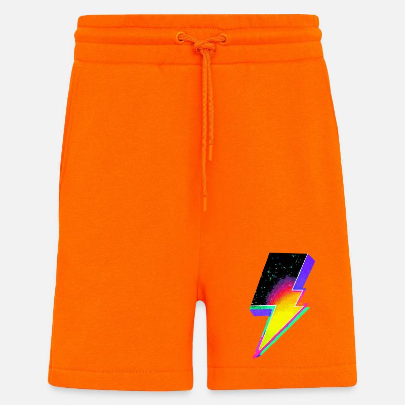 Neon-Regenbogen-Blitz-Emblem - Shorts - made by SPREAD - SUNSET ORANGE