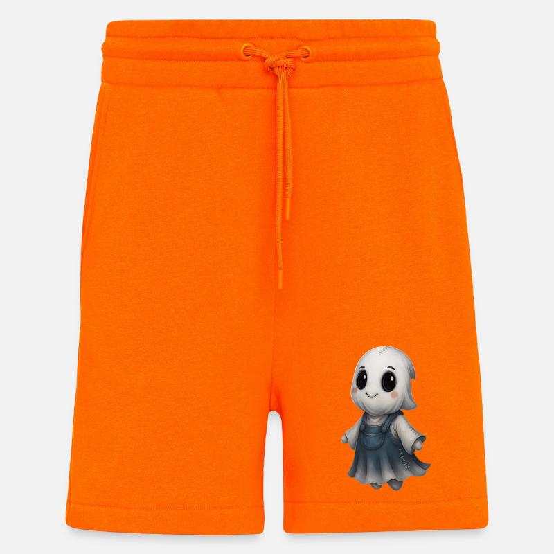 Mignon Ghost Friend Patchwork - Short bio décontracté fabriqué en UE - SUNSET ORANGE