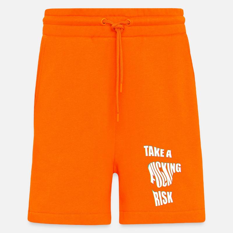 Prenez un risque - Short bio décontracté fabriqué en UE - SUNSET ORANGE