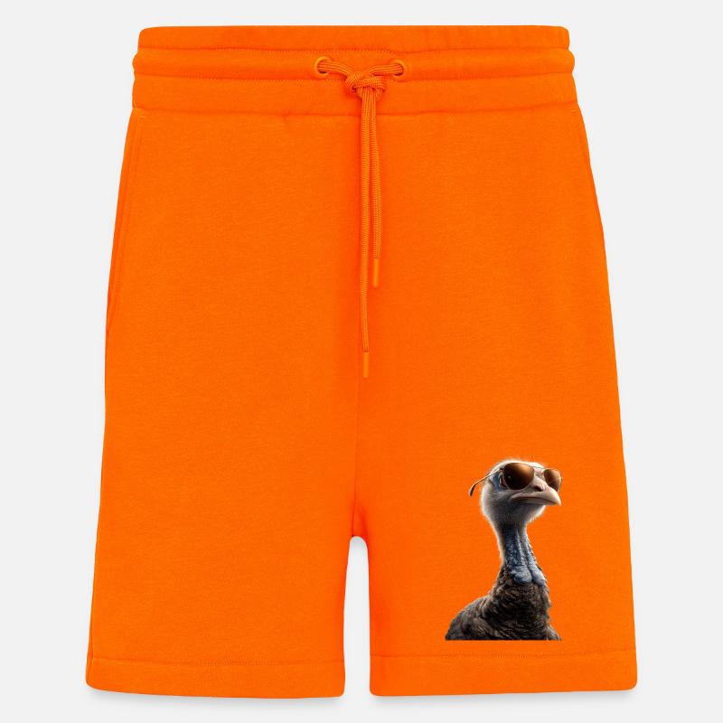 Dinde Poules Oiseaux Dinde - Short bio décontracté fabriqué en UE - SUNSET ORANGE