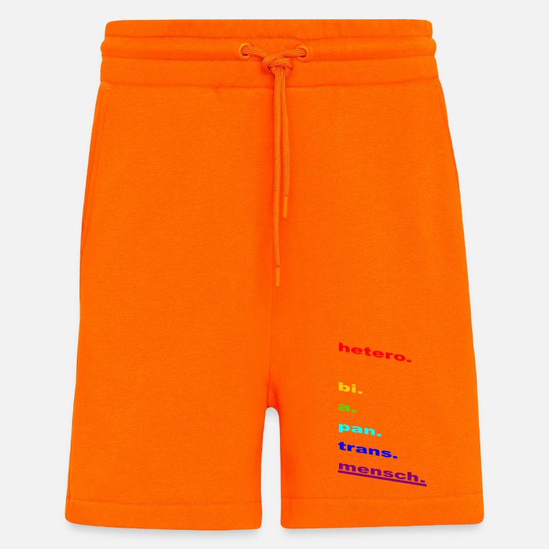 Regenbogen-Identität: Homo Bi Pan Trans - Shorts - made by SPREAD - SUNSET ORANGE