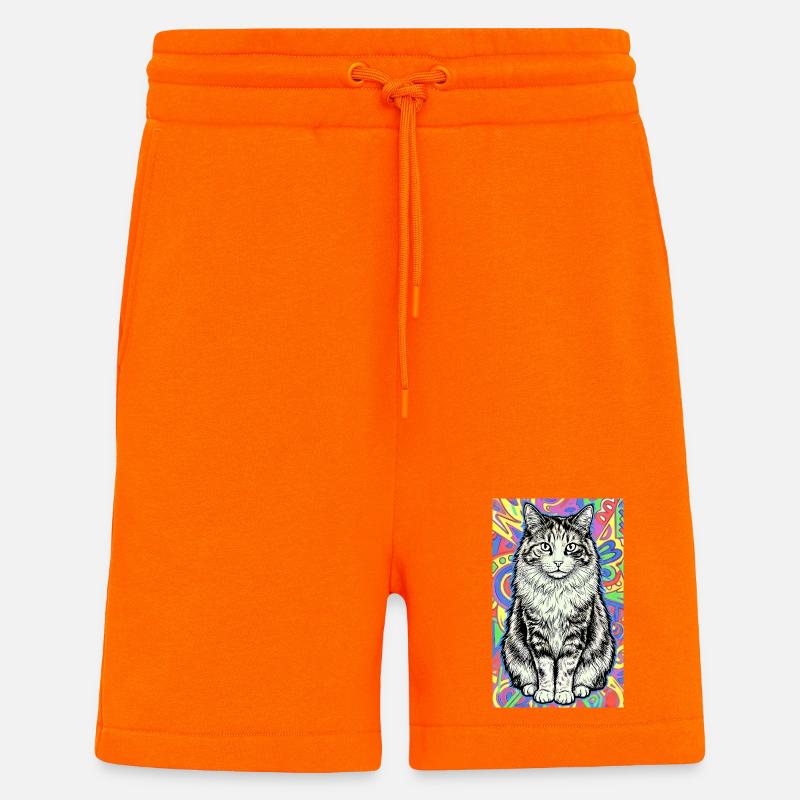 cat - Shorts - made by SPREAD - SUNSET ORANGE