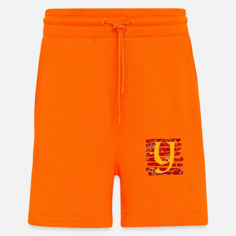 Bande E 232 Y - Short bio décontracté fabriqué en UE - SUNSET ORANGE
