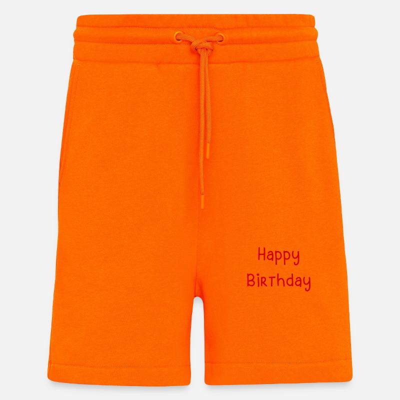 HAPPY BIRTHDAY. ANNIVERSAIRE - Short bio décontracté fabriqué en UE - SUNSET ORANGE