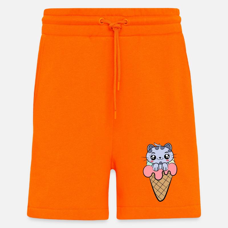 Katze Eiscreme Kids - Shorts - made by SPREAD - SUNSET ORANGE