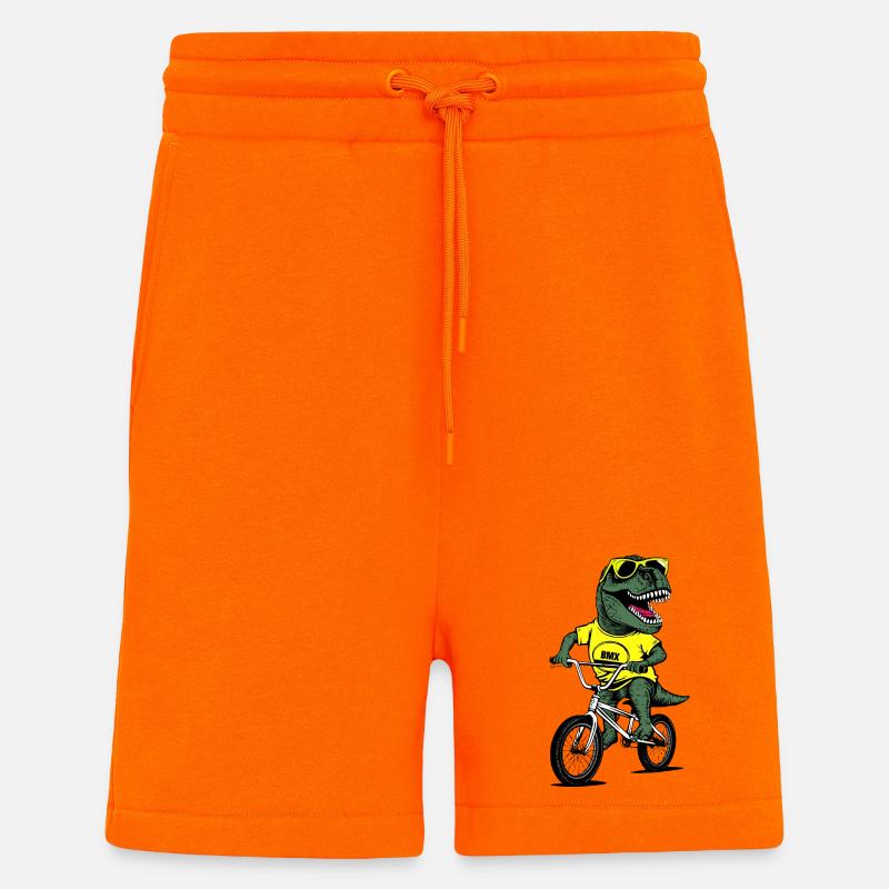 Dino BMX avec lunettes de soleil - Short bio décontracté fabriqué en UE - SUNSET ORANGE
