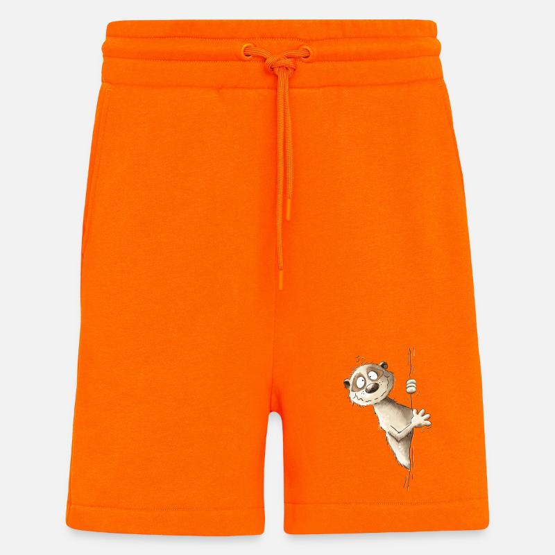 Drolliges Erdmännchen I Wildtier Tiere - Shorts - made by SPREAD - SUNSET ORANGE