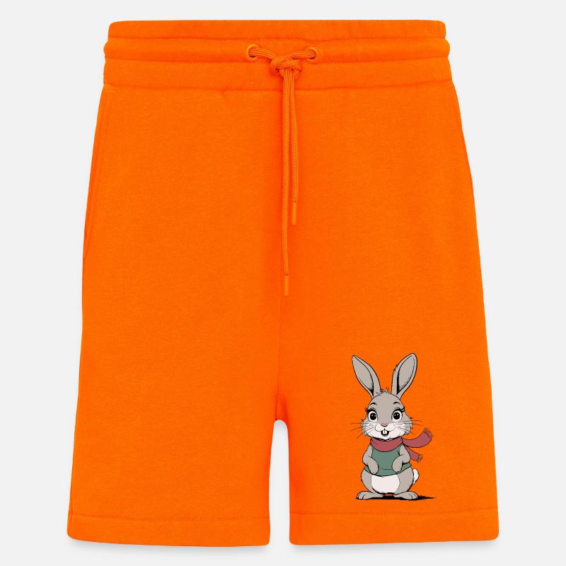 Lapin mignon - Short bio décontracté fabriqué en UE - SUNSET ORANGE