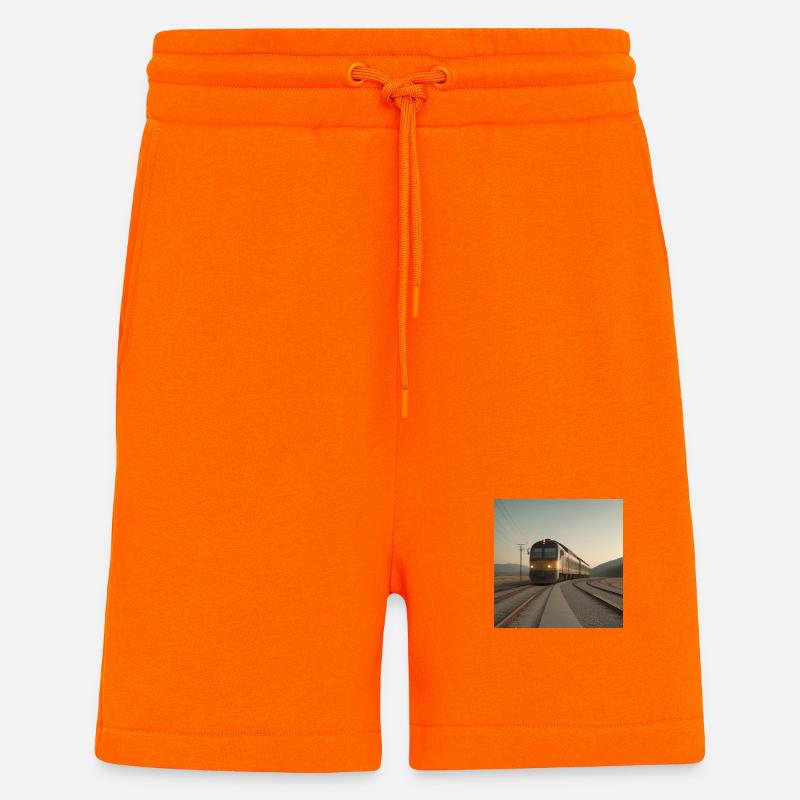 Train at dusk on the tracks - Shorts - made by SPREAD - SUNSET ORANGE