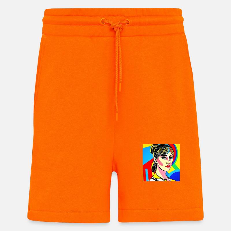 Buntes Pop-Porträt - Shorts - made by SPREAD - SUNSET ORANGE