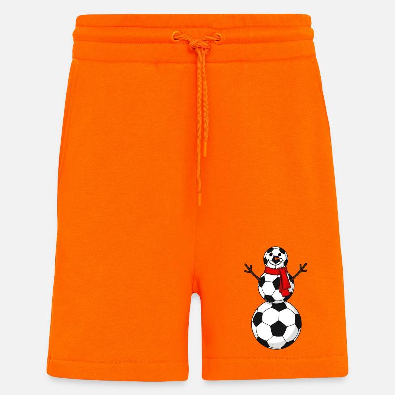 Fußball Cartoon Schneemann - Shorts - made by SPREAD - SUNSET ORANGE
