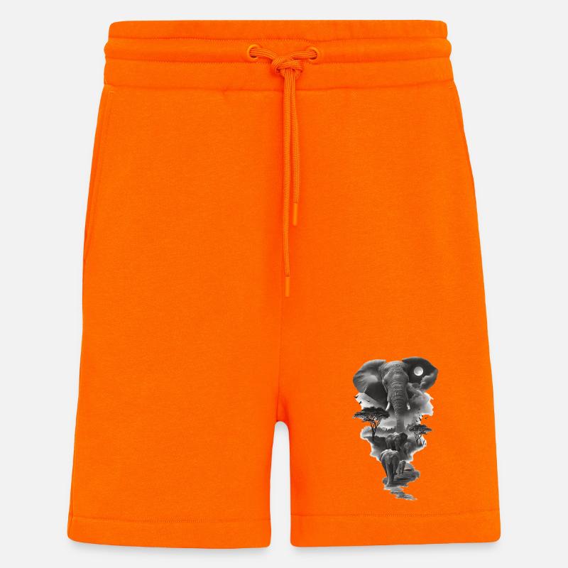 Mond-Elefanten-Silhouette - Shorts - made by SPREAD - SUNSET ORANGE
