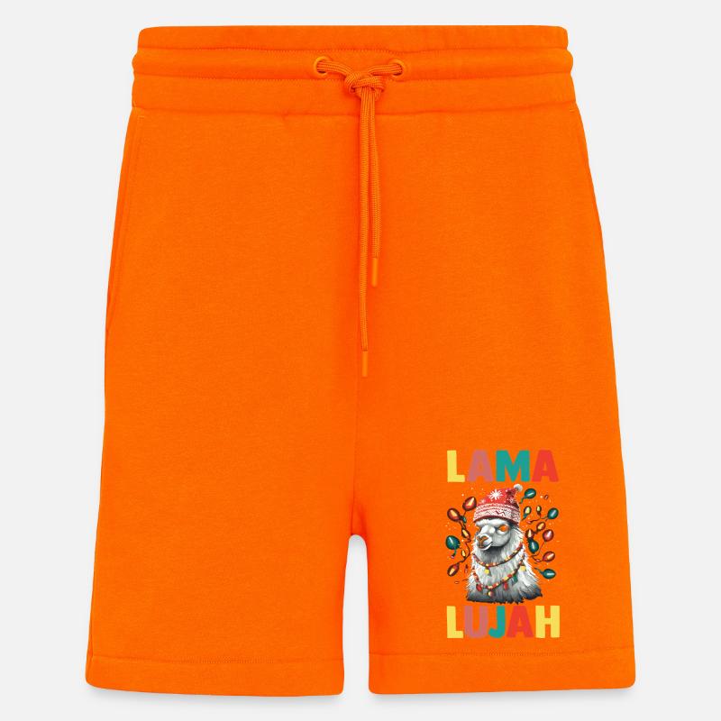Weihnachtsmann Lama Weihnachtszeit Weihnachts - Shorts - made by SPREAD - SUNSET ORANGE