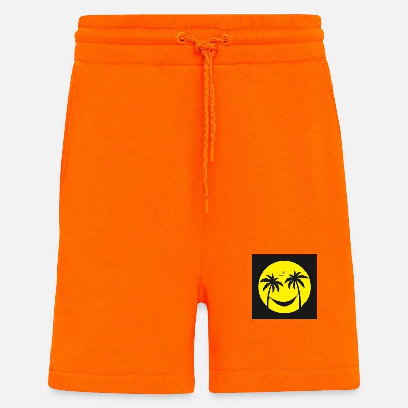 Soleil Tropical Hamac Palmier - Short bio décontracté fabriqué en UE - SUNSET ORANGE