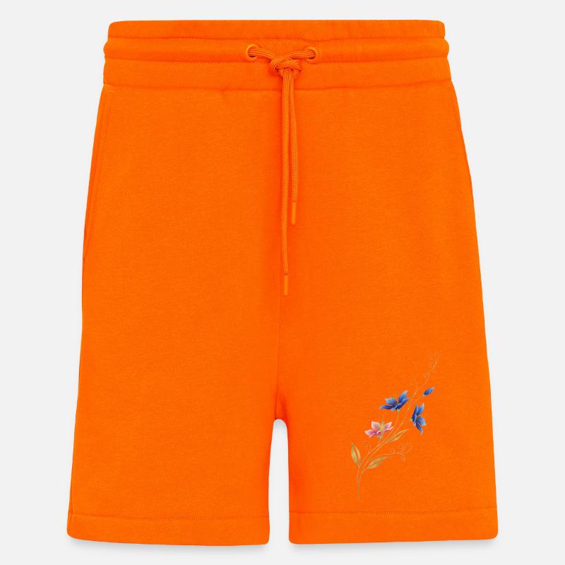 Liane fleur dorée Bleu Rose - Short bio décontracté fabriqué en UE - SUNSET ORANGE