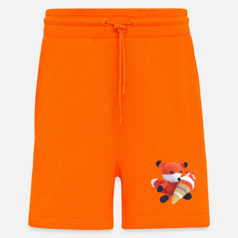 Renard d’école - Short bio décontracté fabriqué en UE - SUNSET ORANGE