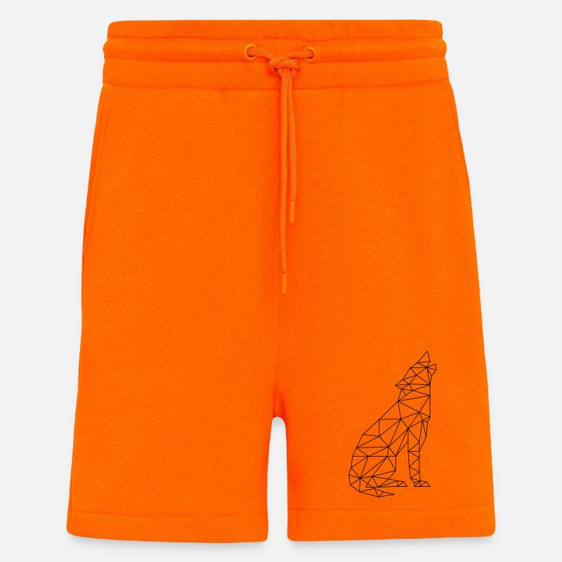 Wolf Call Wolf Contour Silhouette - Short bio décontracté fabriqué en UE - SUNSET ORANGE