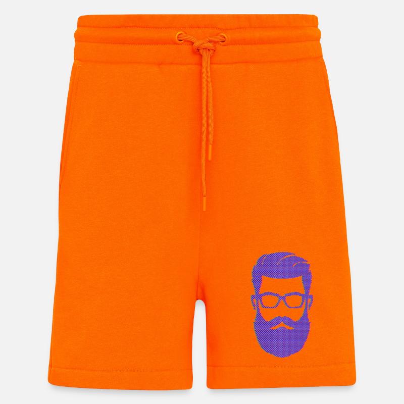 Beard Wearer Masculinity Mustache Beard - Shorts - made by SPREAD - SUNSET ORANGE