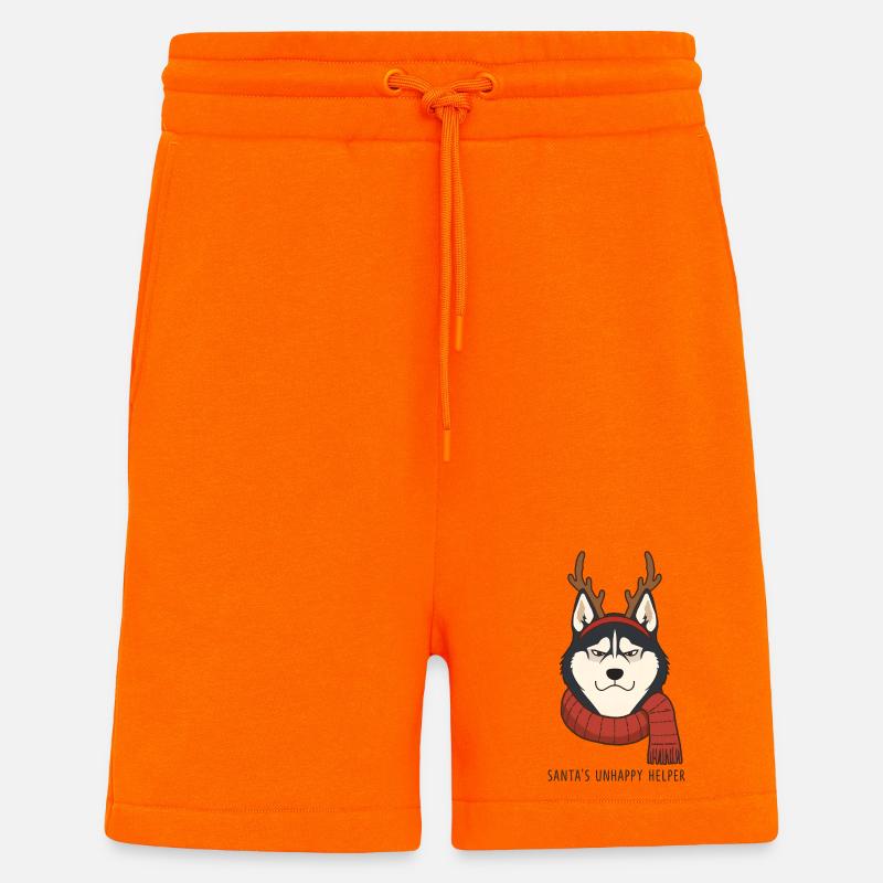 Grumpy Husky – Santa’s Unhappy Helper - Short bio décontracté fabriqué en UE - SUNSET ORANGE