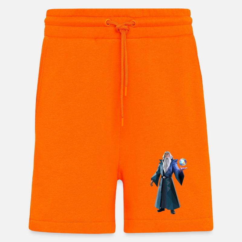 Wise Wizard - Cooles Low-Poly-Logo - Shorts - made by SPREAD - SUNSET ORANGE