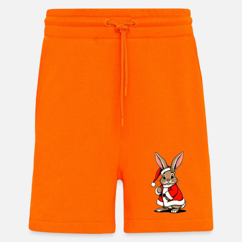 Lapin comme Père Noël à Noël - Short bio décontracté fabriqué en UE - SUNSET ORANGE