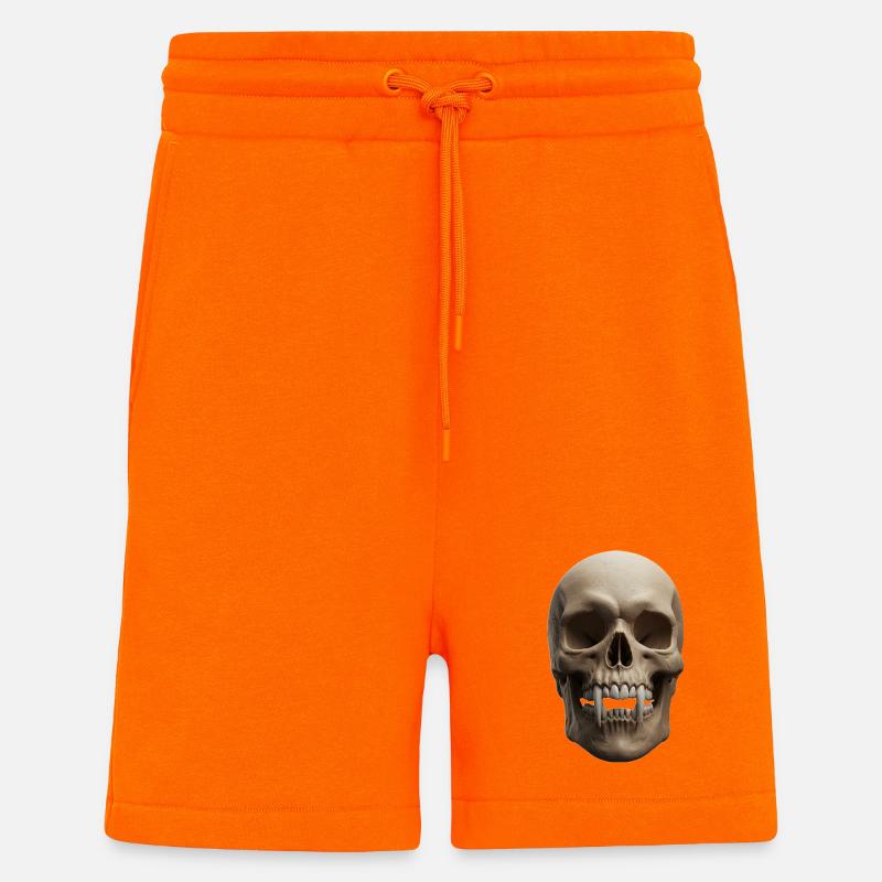 Skull with Vampire Fangs - Shorts - made by SPREAD - SUNSET ORANGE