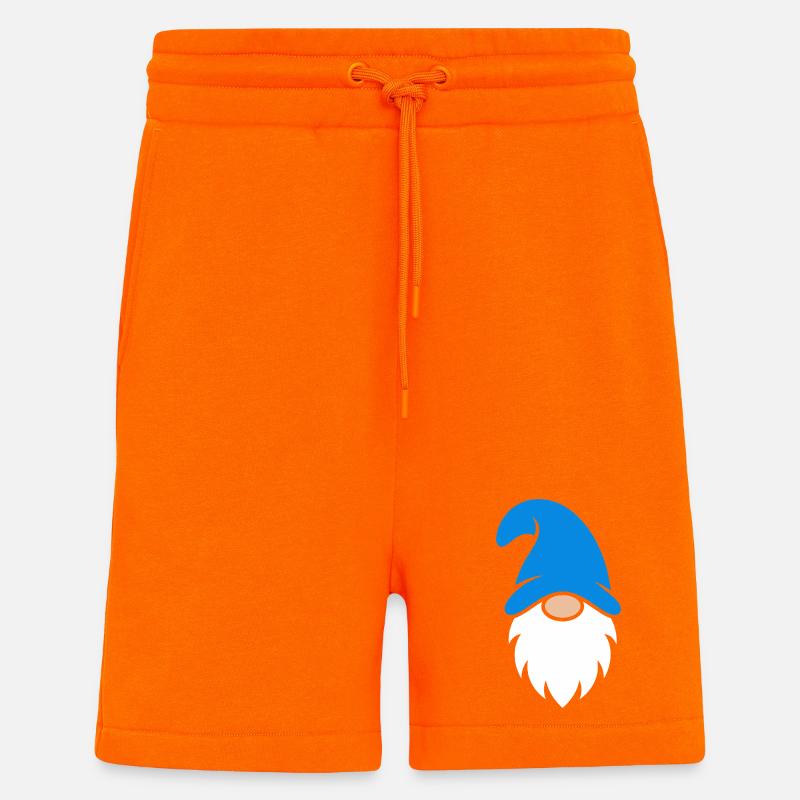 Cute Blue Hat Christmas Gnome - Shorts - made by SPREAD - SUNSET ORANGE