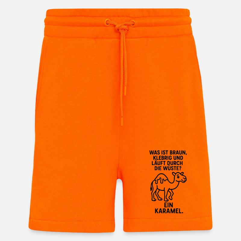 Blague Karamel Caramel Camel Desert Kids - Short bio décontracté fabriqué en UE - SUNSET ORANGE