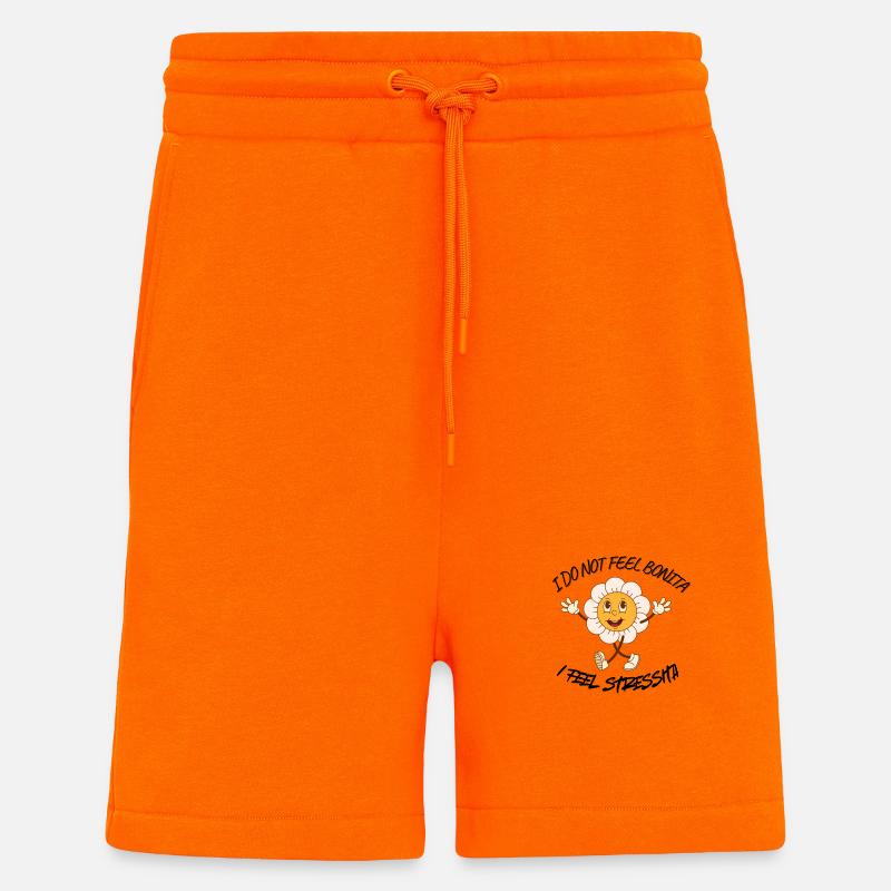 Charme de dessin animé fleur joyeuse - Short bio décontracté fabriqué en UE - SUNSET ORANGE