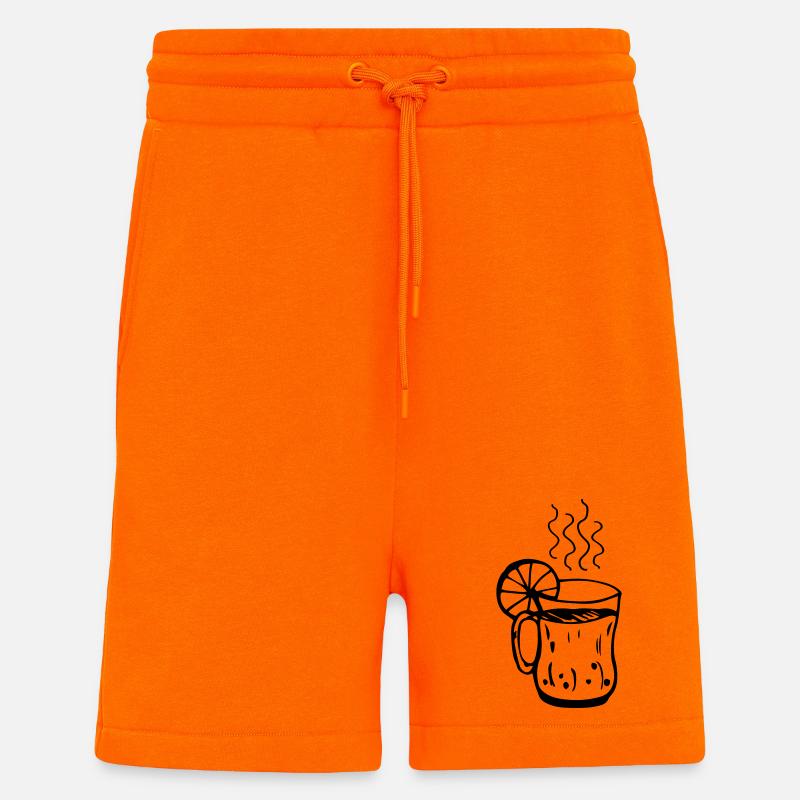 Coupe de vin chaud Noël - Short bio décontracté fabriqué en UE - SUNSET ORANGE