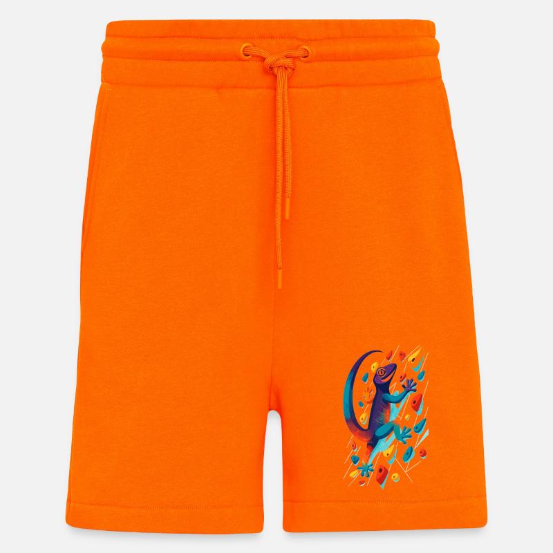 Bouldern Gecko Klettertier Klettern Echse Geschenk - Shorts - made by SPREAD - SUNSET ORANGE